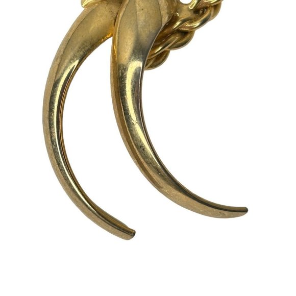 Vintage Goldtone Brooch Dimensional Ribbon Abstractt 2.25" - Picture 5 of 6